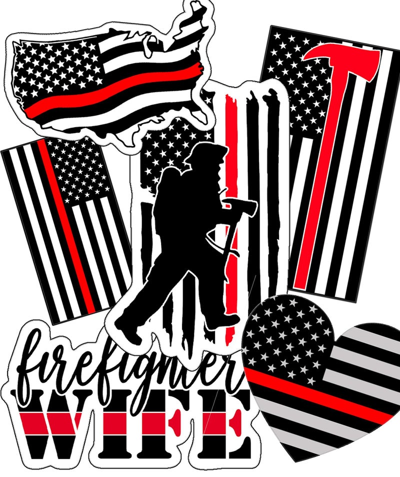 Leann Michael Firefighter Stickers - Perfect Firefighter Gifts for Men, Women, Kids - Great Firefighter Helmet Stickers - Waterproof, Durable Vinyl - Anywhere Firefighter Stickers, Water Bottles, Laptop, Car Decal - Image 1